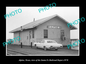 OLD LARGE HISTORIC PHOTO OF ALPINE TEXAS, VIEW OF THE RAILROAD STATION c1970