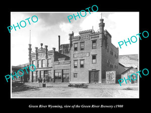 OLD LARGE HISTORIC PHOTO OF GREEN RIVER WYOMING, THE GREEN RIVER BREWERY c1900