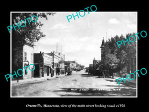 OLD LARGE HISTORIC PHOTO OF ORTONVILLE MINNESOTA, THE MAIN STREET & STORES c1920