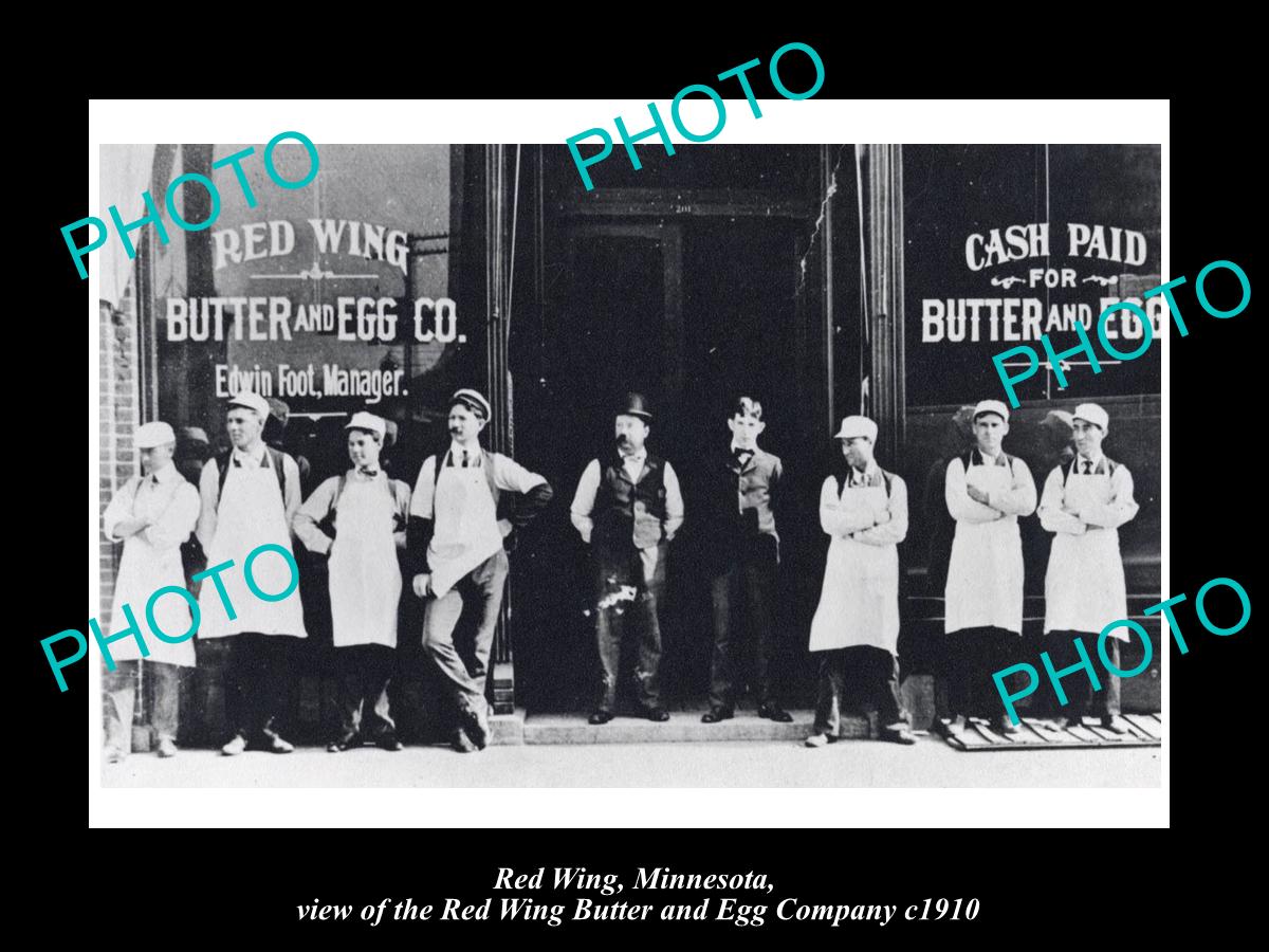 OLD LARGE HISTORIC PHOTO OF RED WING MINNESOTA, THE BUTTER & EGG Co STORE c1910