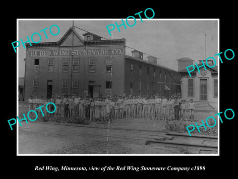 OLD LARGE HISTORIC PHOTO OF RED WING MINNESOTA, THE RED WING STONEWARE Co c1890