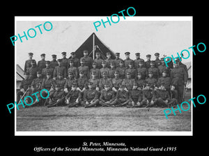 OLD LARGE HISTORIC PHOTO OF ST PETER MINNESOTA, OFFICERS OF NATIONAL GUARD c1915