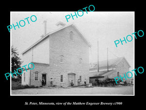 OLD LARGE HISTORIC PHOTO OF ST PETER MINNESOTA, ENGESSER BREWERY PLANT c1900