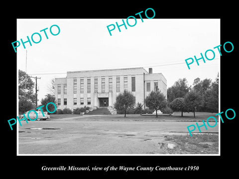 OLD LARGE HISTORIC PHOTO OF GREENVILLE MISSOURI, THE COUNTY COURT HOUSE c1950
