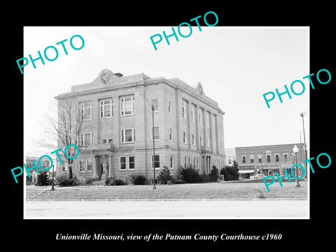 OLD LARGE HISTORIC PHOTO OF UNIONVILLE MISSOURI, THE COUNTY COURT HOUSE c1960