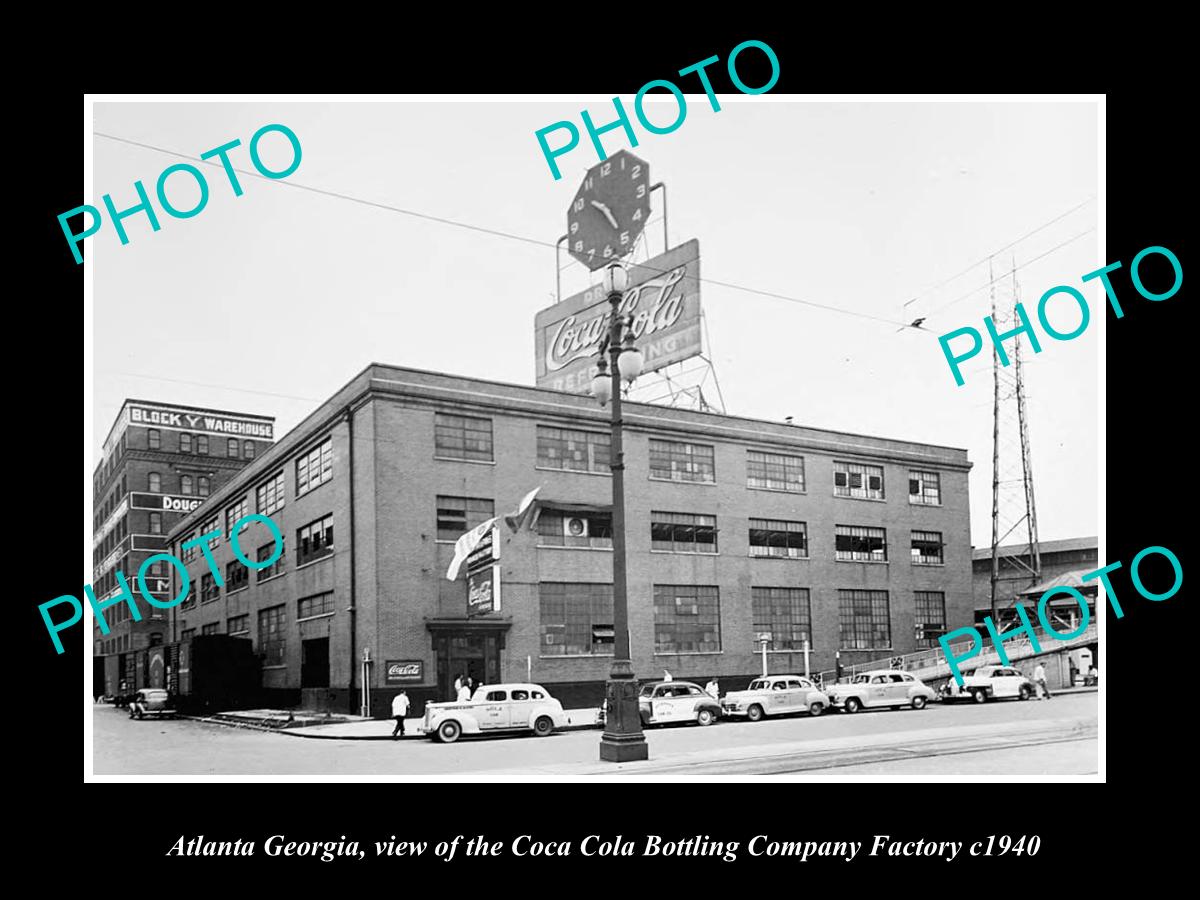 OLD LARGE HISTORIC PHOTO OF ATLANTA GEORGIA, THE COCA COCA BOTTLING PLANT c1940