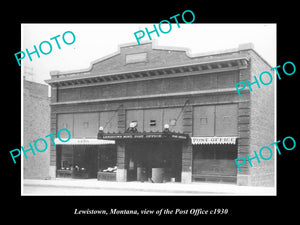 OLD LARGE HISTORIC PHOTO OF LEWISTOWN MONTANA, THE TOWN POST OFFICE c1930