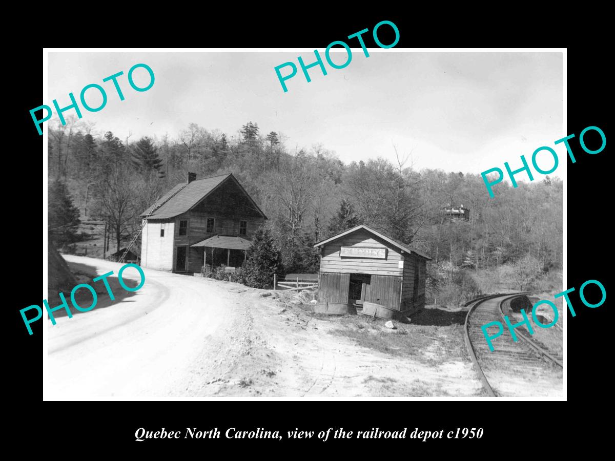 OLD LARGE HISTORIC PHOTO OF QUEBEC NORTH CAROLINA, THE RAILROAD DEPOT c1950