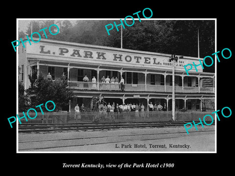 OLD LARGE HISTORIC PHOTO OF TORRENT KENTUCKY, VIEW OF THE PARK HOTEL c1900