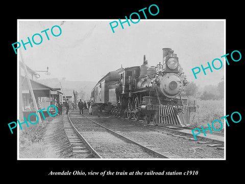 OLD LARGE HISTORIC PHOTO OF AVONDALE OHIO, VIEW OF THE RAILROAD DEPOT c1910