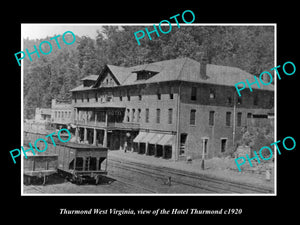 OLD LARGE HISTORIC PHOTO OF THURMOND WEST VIRGINIA, THE THURMOND HOTEL c1920