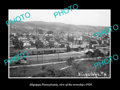 OLD LARGE HISTORIC PHOTO OF ALIQUIPPA PENNSYLVANIA, VIEW OF THE TOWNSHIP c1920