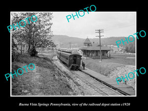 OLD HISTORIC PHOTO OF BUENA VISTA SPRINGS PENNSYLVANIA RAILROAD STATION c1920