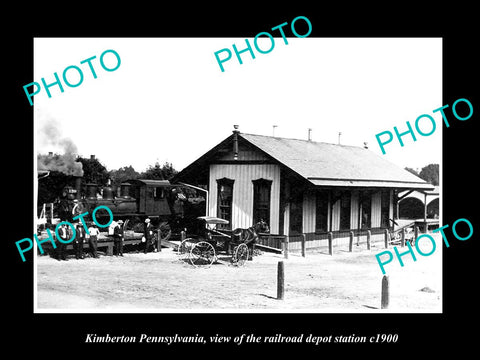 OLD LARGE HISTORIC PHOTO OF KIMBERTON PENNSYLVANIA, THE RAILROAD STATION c1900