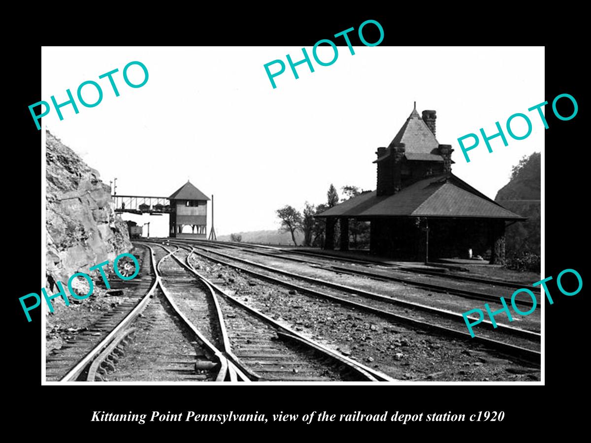 OLD HISTORIC PHOTO OF KITTANING POINT PENNSYLVANIA, THE RAILROAD STATION c1920