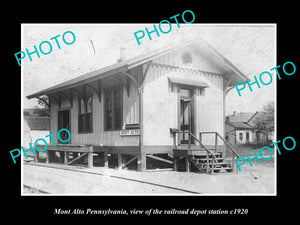 OLD LARGE HISTORIC PHOTO OF MONT ALTO PENNSYLVANIA, THE RAILROAD STATION c1920