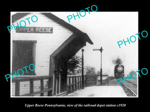 OLD LARGE HISTORIC PHOTO OF UPPER REESE PENNSYLVANIA, THE RAILROAD STATION c1920