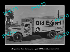 OLD HISTORIC PHOTO OF MORGANTOWN WEST VIRGINIA, THE OLD EXPORT BEER TRUCK c1950