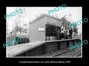 OLD LARGE HISTORIC PHOTO OF LANEFIELD QUEENSLAND, THE RAILROAD STATION c1910