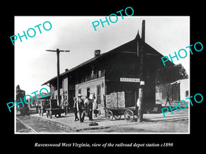 OLD LARGE HISTORIC PHOTO OF RAVENSWOOD WEST VIRGINIA, THE RAILROAD DEPOT c1890