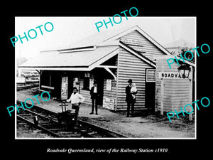 OLD LARGE HISTORIC PHOTO OF ROADVALE QUEENSLAND, THE RAILROAD STATION c1910