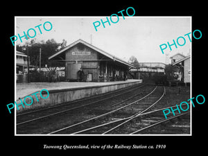 OLD LARGE HISTORIC PHOTO OF TOOWONG QUEENSLAND, THE RAILROAD STATION c1910