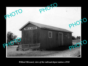 OLD LARGE HISTORIC PHOTO OF WILLARD MISSOURI, THE RAILROAD DEPOT STATION c1950