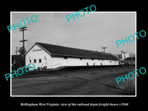 OLD LARGE HISTORIC PHOTO OF BELLINGHAM WEST VIRGINIA, RAILROAD STATION c1960 1