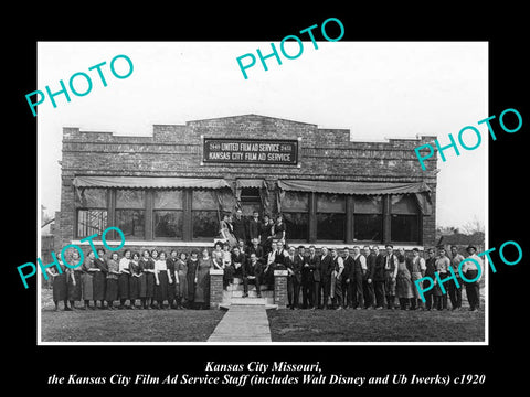 OLD LARGE HISTORIC PHOTO OF KANSAS CITY MISSOURI, THE UNITED FILM SERVICE c1920