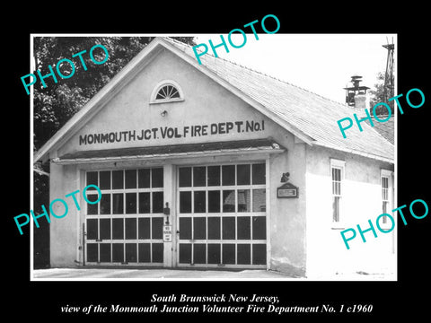 OLD HISTORIC PHOTO OF SOUTH BRUNSWICK NEW JERSEY, MONMOUTH FIRE STATION c1960