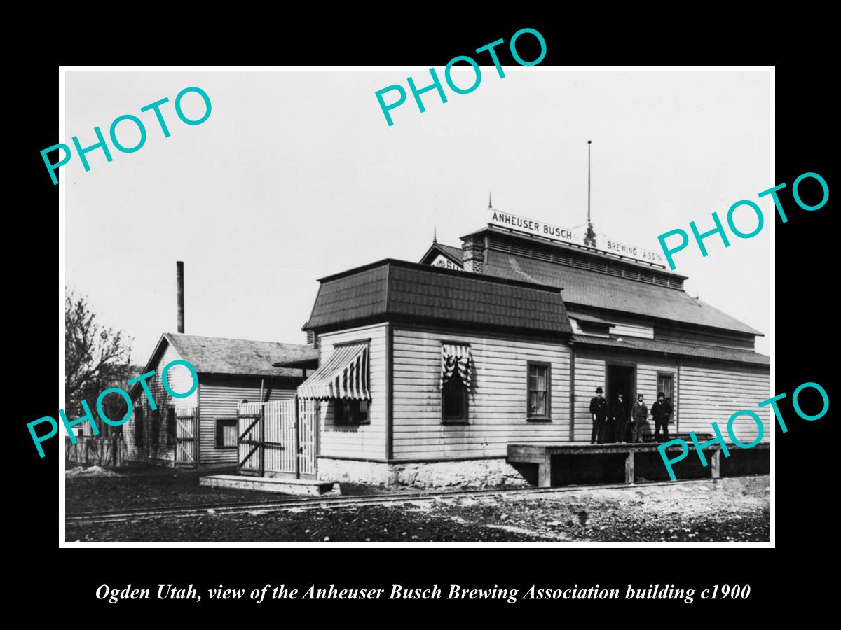 OLD LARGE HISTORIC PHOTO OF OGDEN UTAH, THE ANHEUSER BUSCH BREWERY c1900