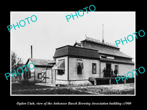 OLD LARGE HISTORIC PHOTO OF OGDEN UTAH, THE ANHEUSER BUSCH BREWERY c1900