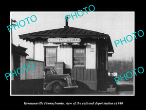 OLD LARGE HISTORIC PHOTO OF GERMANSVILLE PENNSYLVANIA, THE RAILROAD STATION 1940