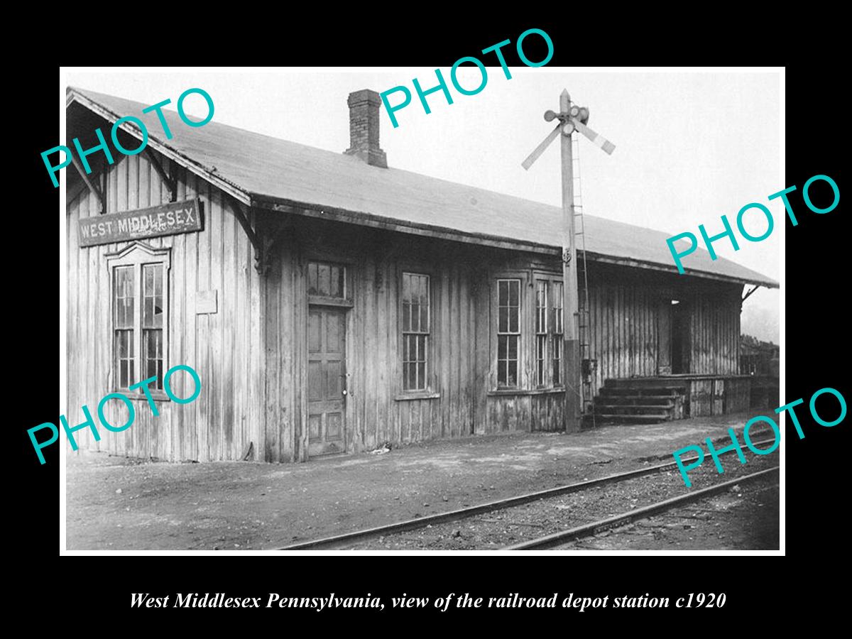 OLD HISTORIC PHOTO OF WEST MIDDLESEX PENNSYLVANIA, THE RAILROAD STATION c1920