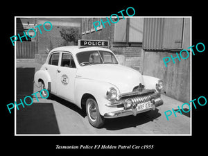 OLD LARGE HISTORIC PHOTO OF TASMANIAN POLICE FJ HOLDEN PATROL CARS c1955