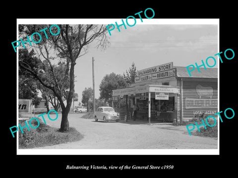 OLD LARGE HISTORIC PHOTO OF BALNARRING VICTORIA, VIEW OF THE GENRAL STORE c1950