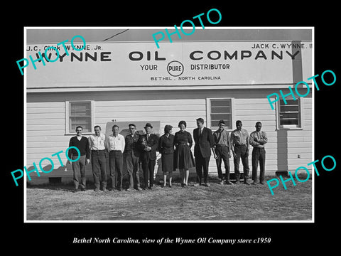 OLD LARGE HISTORIC PHOTO OF BETHEL NORTH CAROLINA, THE WYNNE OIL Co STORE c1950