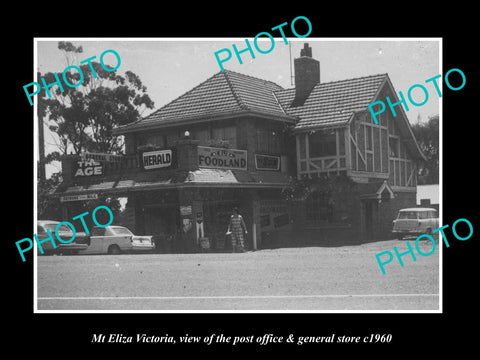 OLD LARGE HISTORIC PHOTO OF Mt ELIZA VICTORIA, THE PO & GENERAL STORE c1960