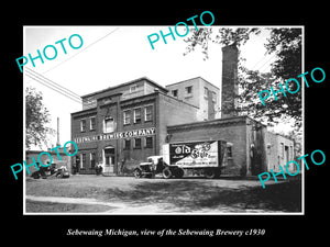 OLD LARGE HISTORIC PHOTO OF SEBEWAING MICHIGAN, THE SEBEWAING BREWERY Co c1930