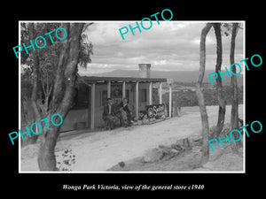 OLD LARGE HISTORIC PHOTO OF WONGA PARK VICTORIA, VIEW OF THE GENERAL STORE c1940