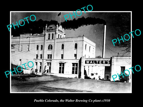 OLD LARGE HISTORIC PHOTO OF PUEBLO COLORADO, THE WALTER BREWERY Co PLANT c1930