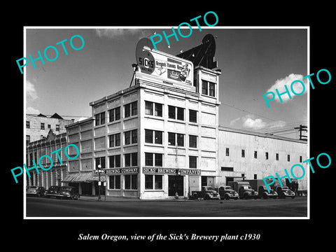 OLD LARGE HISTORIC PHOTO OF SALEM OREGON, THE SICKS BEER BREWERY Co c1930