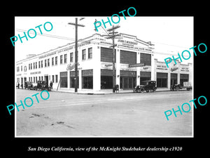 OLD LARGE HISTORIC PHOTO OF SAN DIEGO CALIFORNIA, THE STUDEBAKER CAR STORE c1920