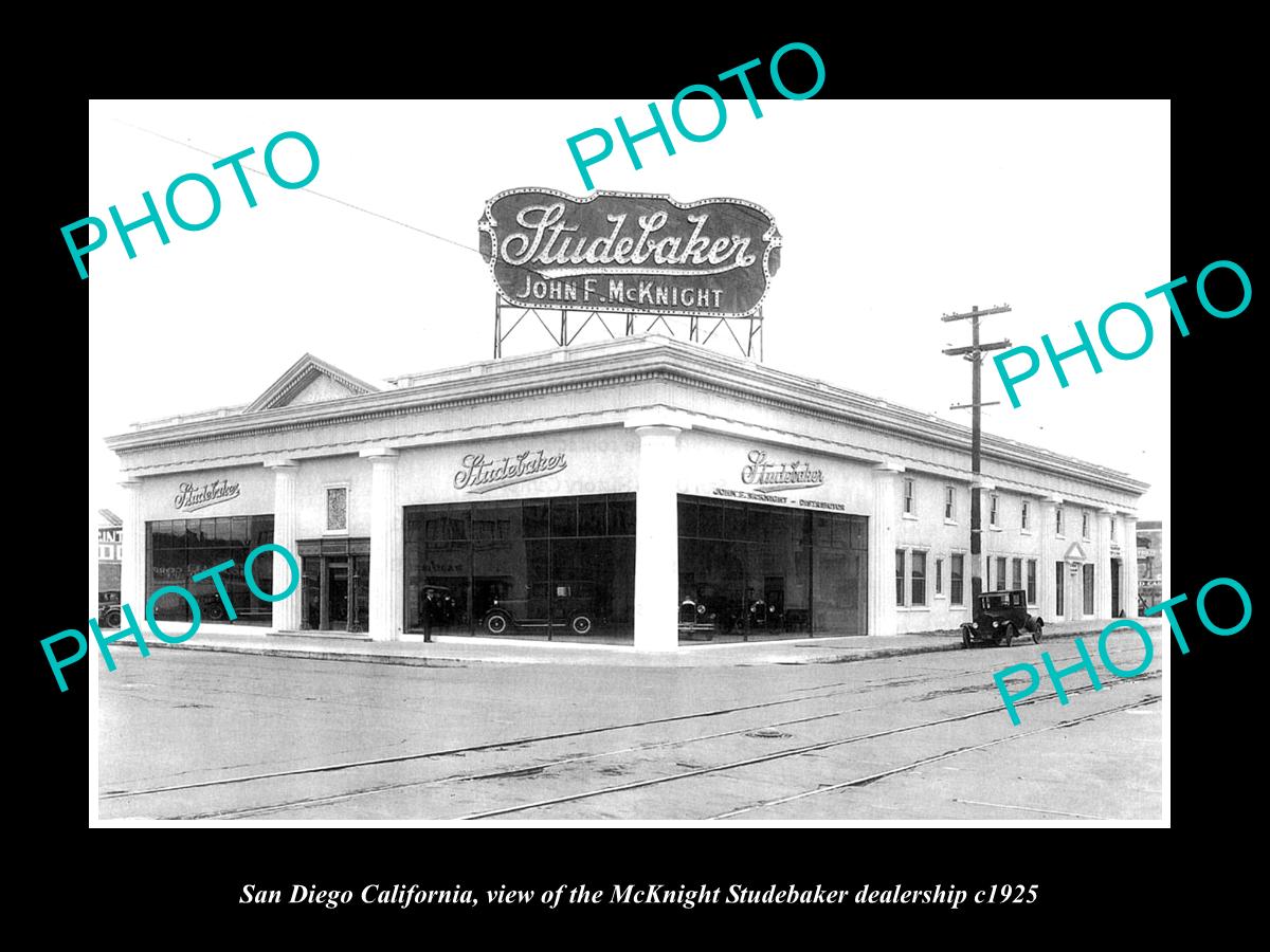 OLD LARGE HISTORIC PHOTO OF SAN DIEGO CALIFORNIA, THE STUDEBAKER CAR STORE c1925