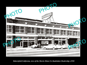 OLD HISTORIC PHOTO OF BAKERSFIELD CALIFORNIA, THE STUDEBAKER CAR GARAGE c1950