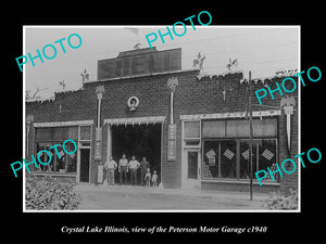 OLD LARGE HISTORIC PHOTO OF CRYSTAL LAKE ILLINOIS, THE STUDEBAKER GARAGE c1940 1