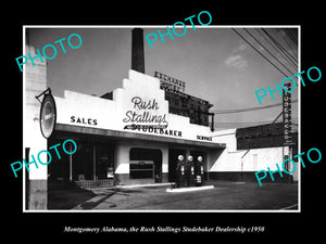 OLD LARGE HISTORIC PHOTO OF MONTGOMERY ALABAMA, THE STUDEBAKER MOTOR GARAGE 1950