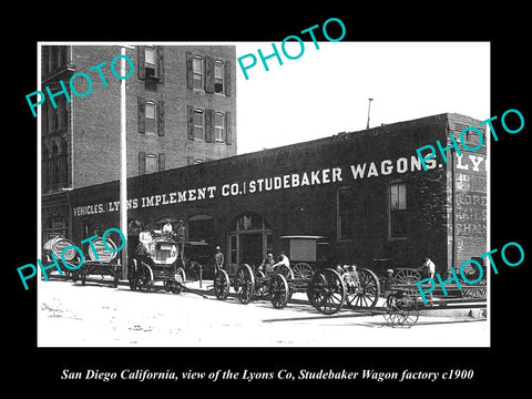 OLD LARGE HISTORIC PHOTO OF SAN DIEGO CALIFORNIA THE STUDEBAKER WAGON Co c1900 1