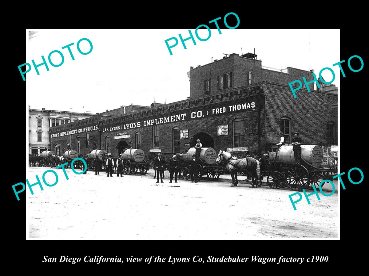 OLD LARGE HISTORIC PHOTO OF SAN DIEGO CALIFORNIA THE STUDEBAKER WAGON Co c1900 2