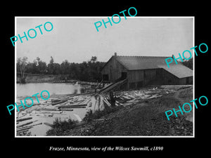 OLD LARGE HISTORIC PHOTO OF FRAZEE MINNESOTA, VIEW OF THE WILCOX SAW MILL c1890